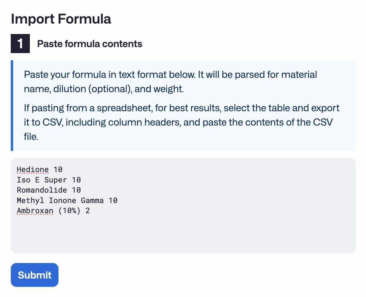 Import Formula Step 1